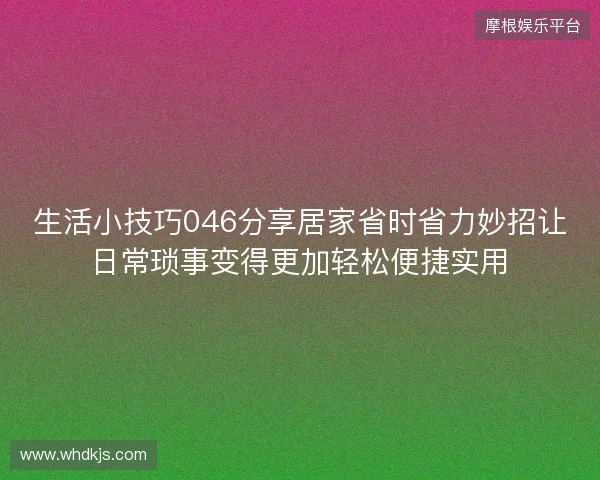 生活小技巧046分享居家省时省力妙招让日常琐事变得更加轻松便捷实用